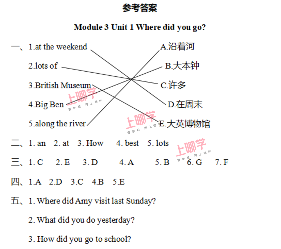小学英语3-6年级上册Module 3 课课练已更新！相关资料 19