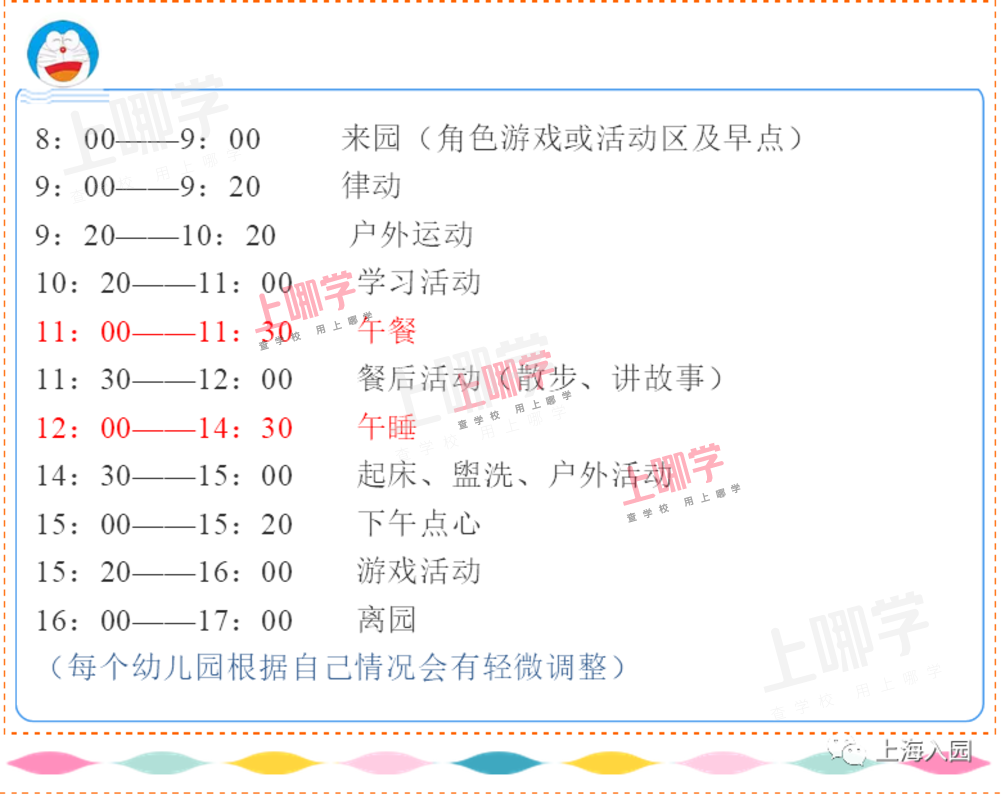 8点到园、17点离园！上海多所幼儿园课程安排表曝光，小班入园作息时间参考！做好这几点帮助孩子尽快适应！相关资料 19