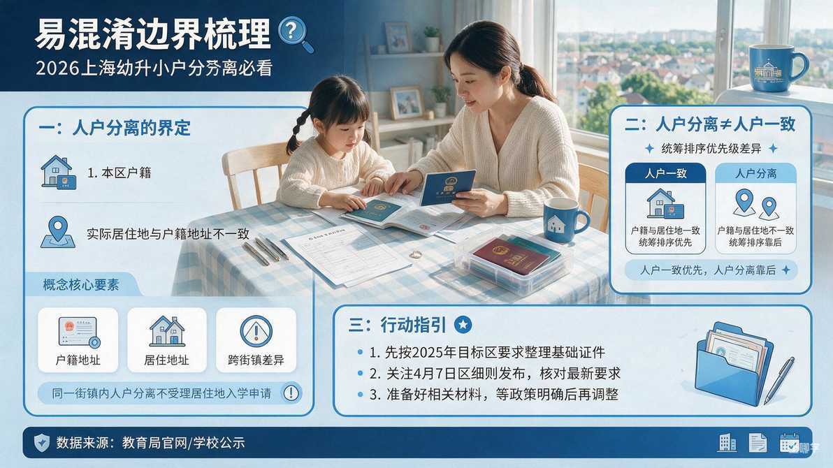 配图：容易混淆的边界：同街镇不能办，人户分离不等于人户一致