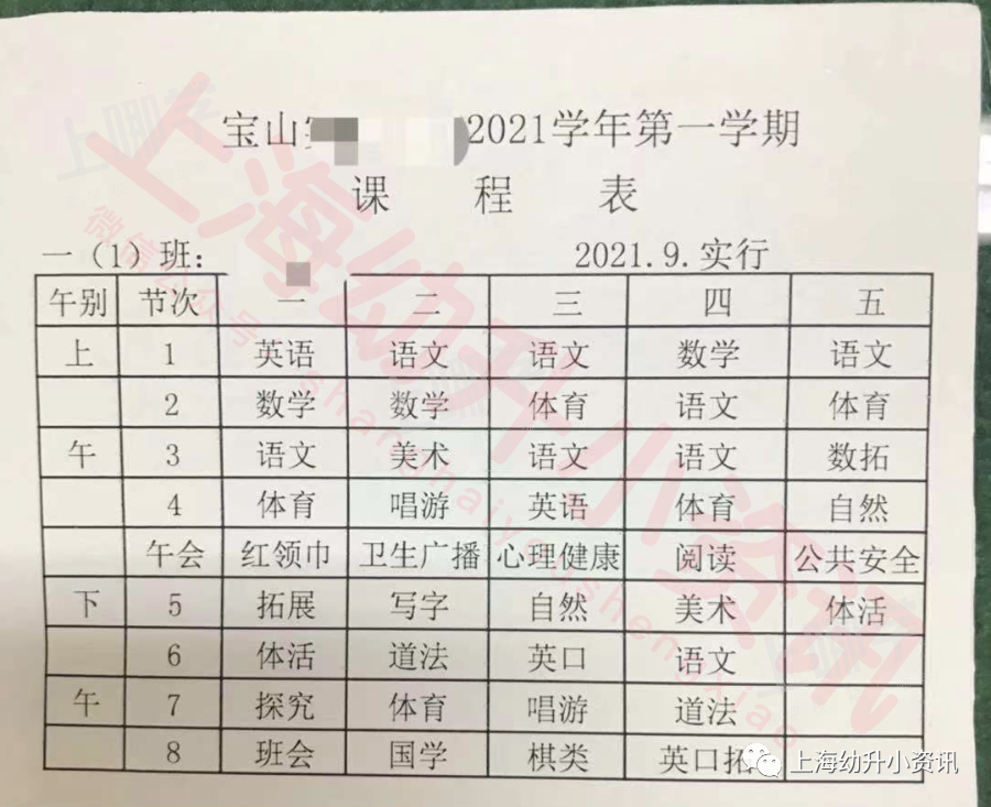 英语课骤减，体育课堪比主课！上海18所学校课程表首次曝光！相关资料 16