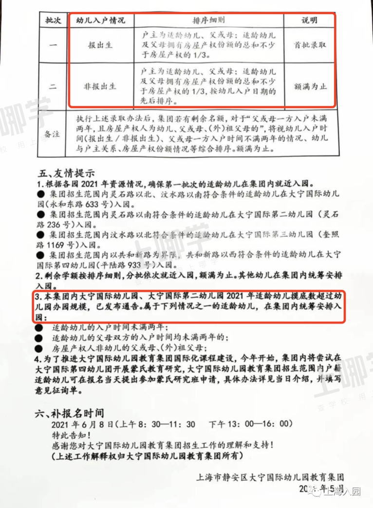 大宁国际第二幼儿园丨报出生优先！上海这所公办一级园录取排序超严格！今年还发布超额预警了！相关资料 13