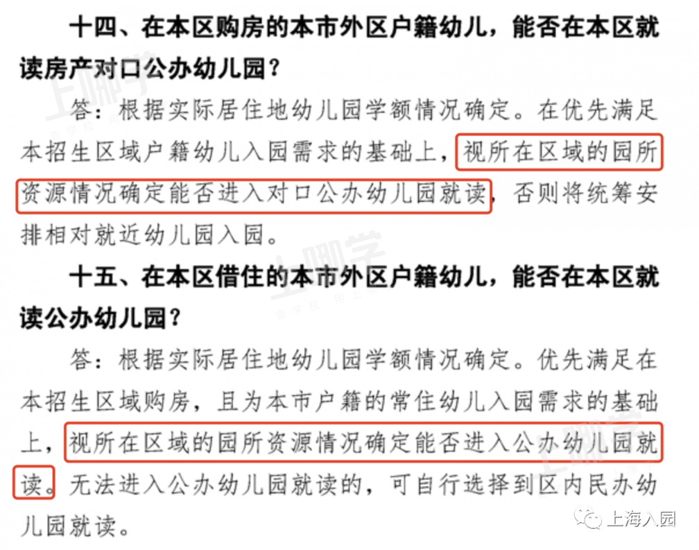 办理人户分离也有统筹风险！上海16区人户分离规则详解！这一区公办园基本不接收人户分离幼儿！相关资料 2