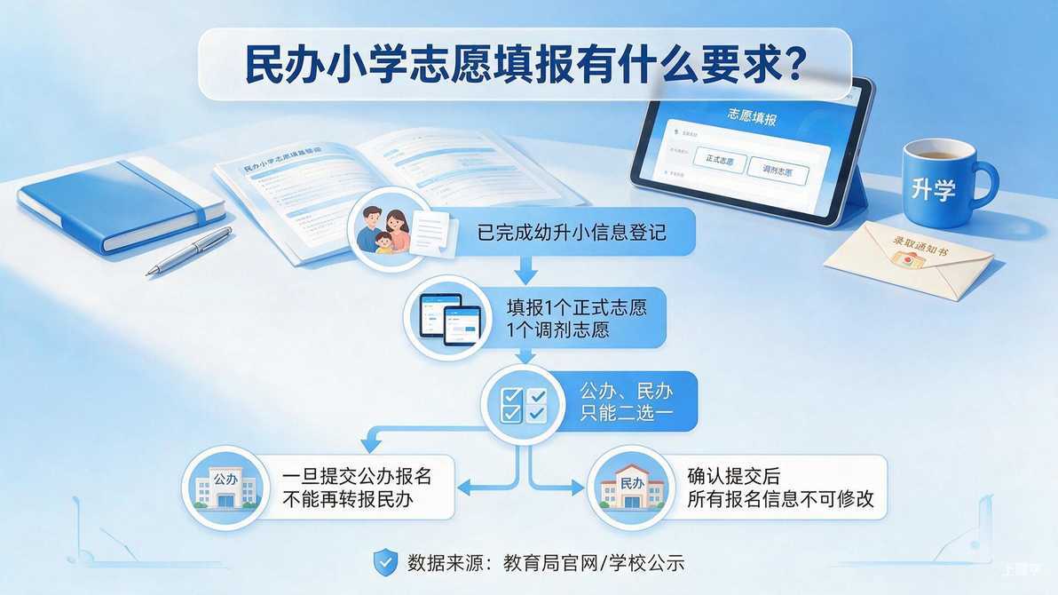 配图：民办小学志愿填报有什么要求？