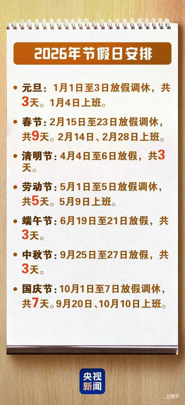 放假通知来了！连休3天，不调休！相关资料 2