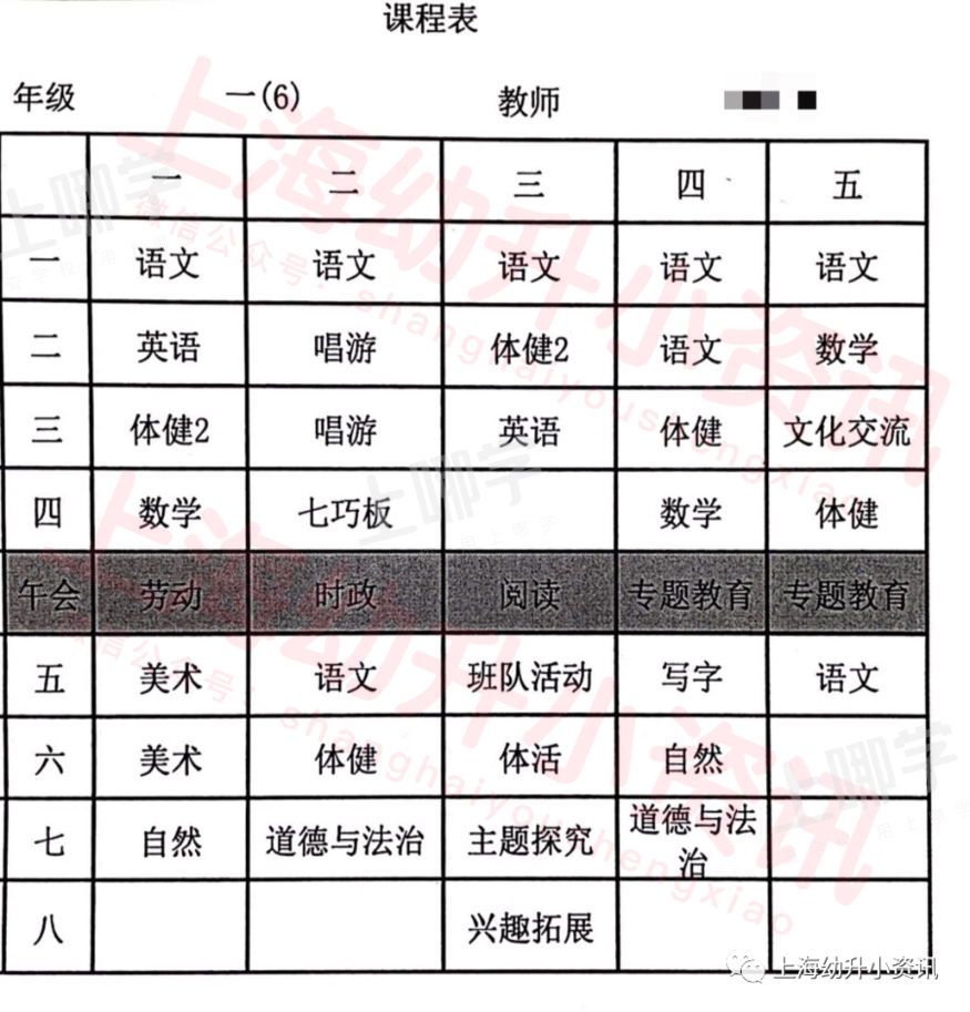英语课骤减，体育课堪比主课！上海18所学校课程表首次曝光！相关资料 7