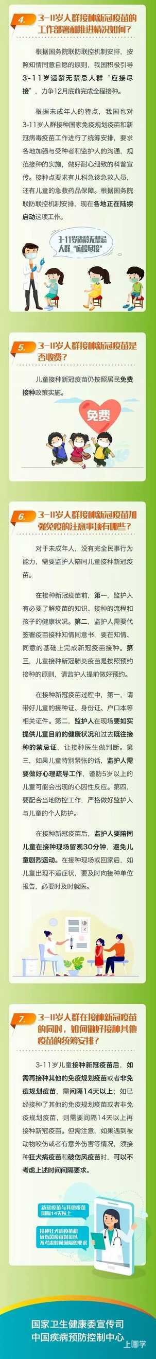 国家卫健委：3-11岁人群新冠疫苗接种问答相关资料 3