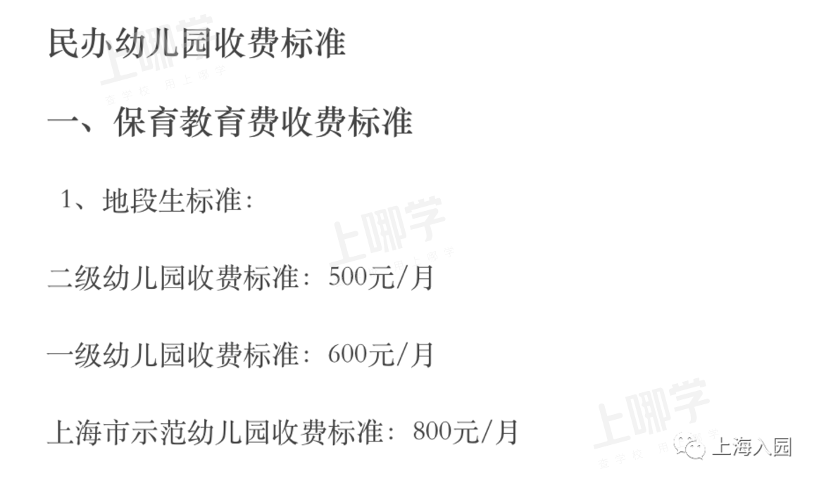 民办园所、公办收费！上海16区招收地段生的民办幼儿园全名单出炉！还有示范园、一级园！相关资料 10