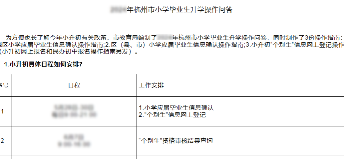 明天9点毕业生信息确认，个别生网上登记！2025年杭州市小学毕业生升学操作问答和指南出炉！相关资料 149