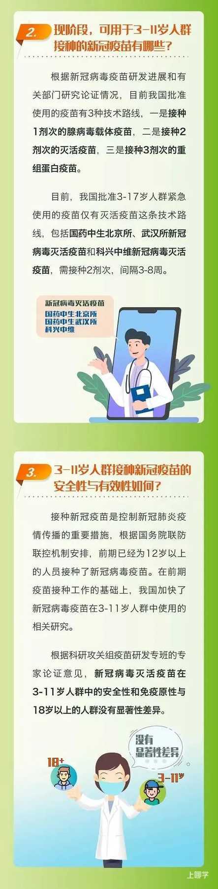 国家卫健委：3-11岁人群新冠疫苗接种问答相关资料 2