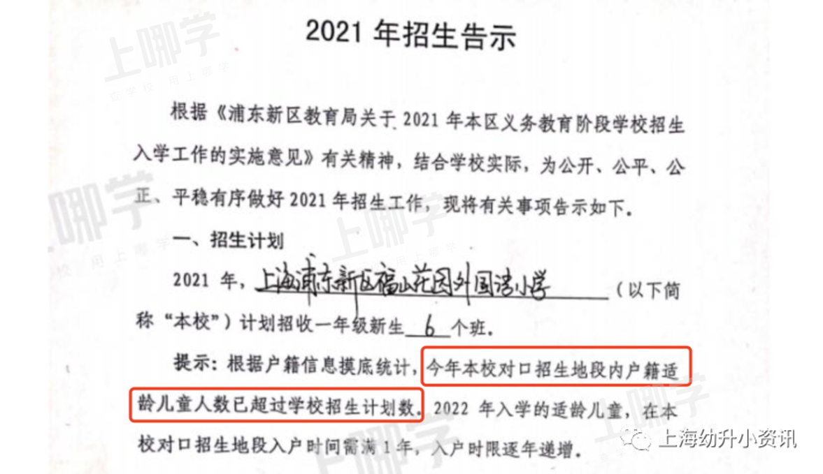 学位预警！上海57所小学发布2022超额预警，多所小学明确入户年限逐年递增！有你家门口学校吗？相关资料 90