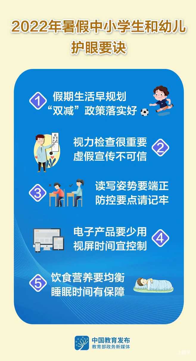 上海暑假已开启！这份中小学与幼儿护眼秘诀请收藏相关资料 2