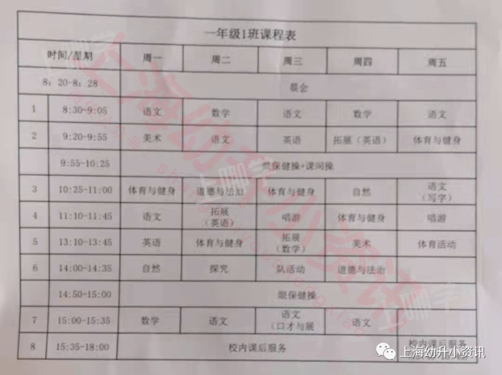英语课骤减，体育课堪比主课！上海18所学校课程表首次曝光！相关资料 5