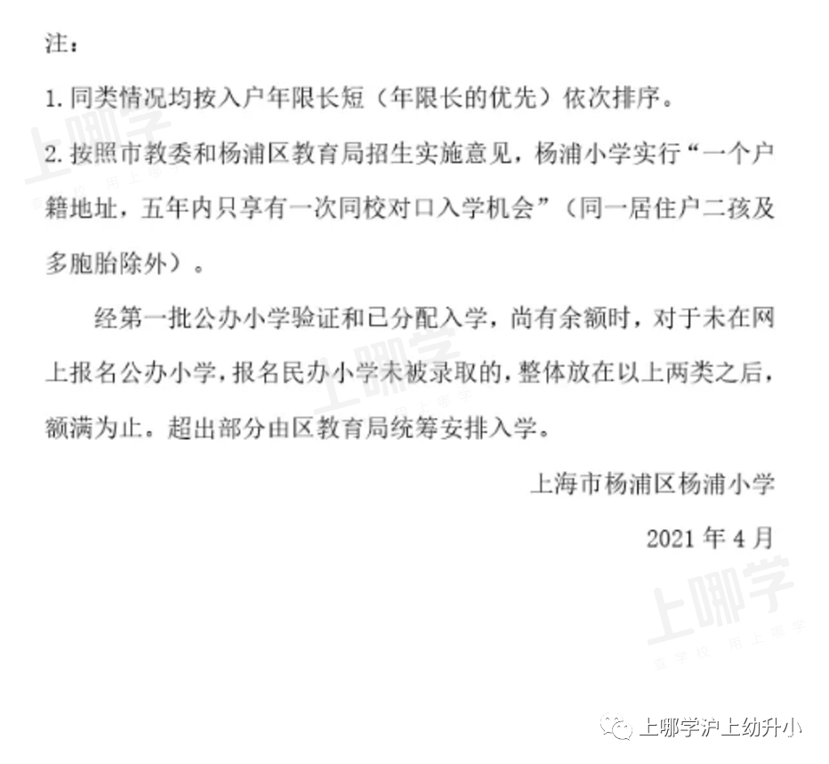 上海市优质小学--杨浦区杨浦小学！附2021年招生简章！相关资料 5