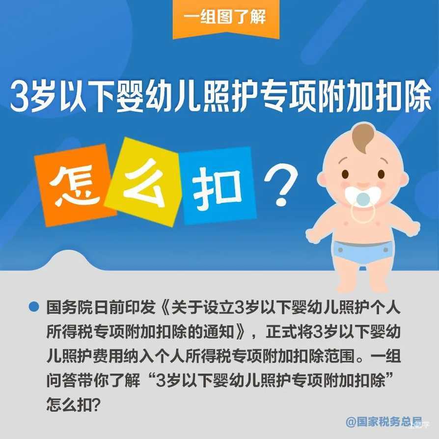 3岁以下婴幼儿照护专项附加扣除怎么扣？一组图带你了解！相关资料