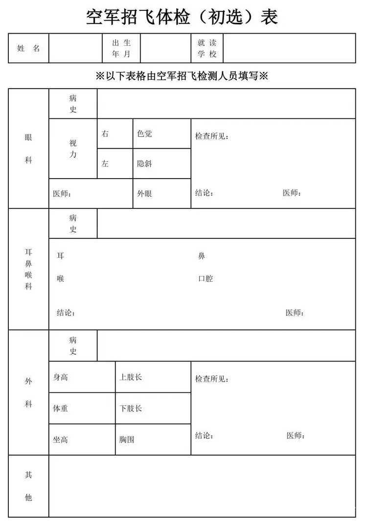 2027年空军招飞（上海地区）初选工作将于10月18日进行相关资料 5