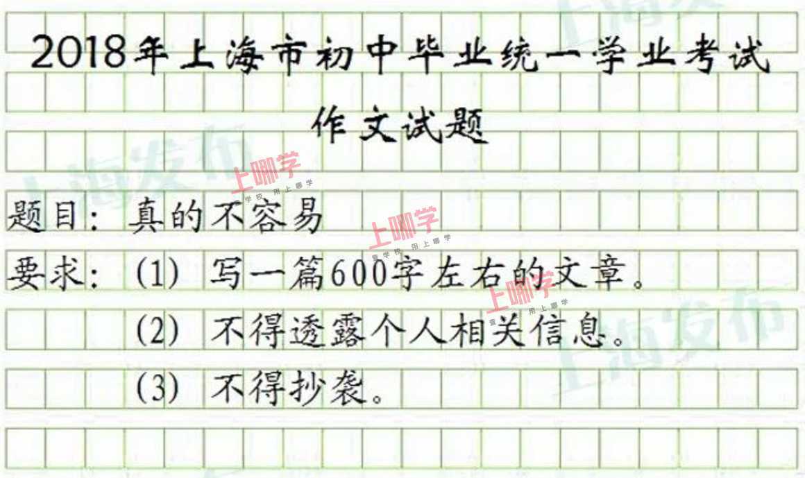 2026年上海中考作文题目出炉！考生表示很简单相关资料 22