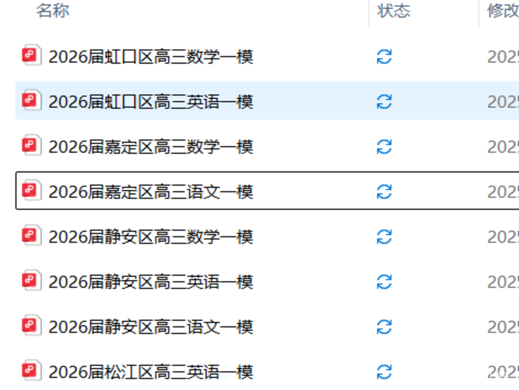 【真题分享】上海高三一模试卷出炉！相关资料 5