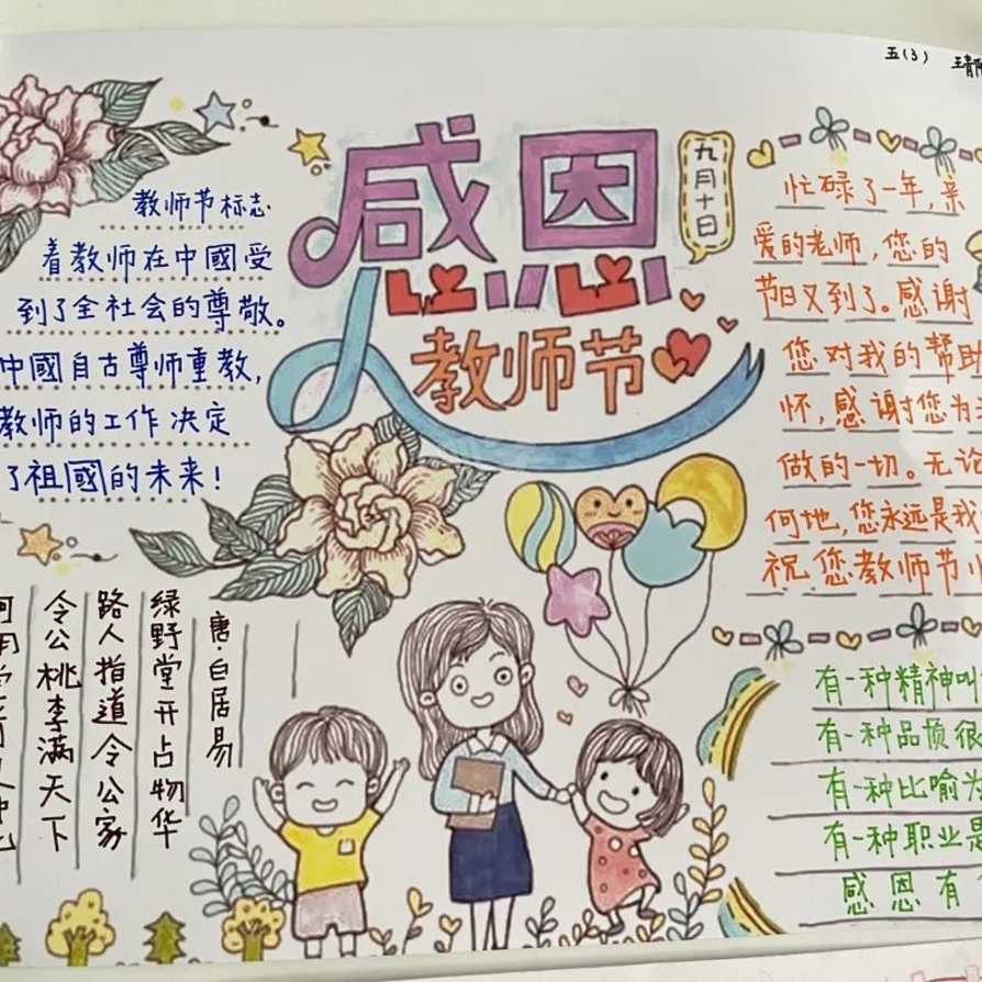 制作教师节手抄报,布置版面,进行展示.