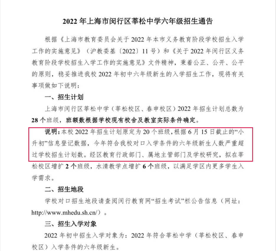 上海9所初中发布超额预警，其中5所明确2023年入户年限要求！相关资料 5