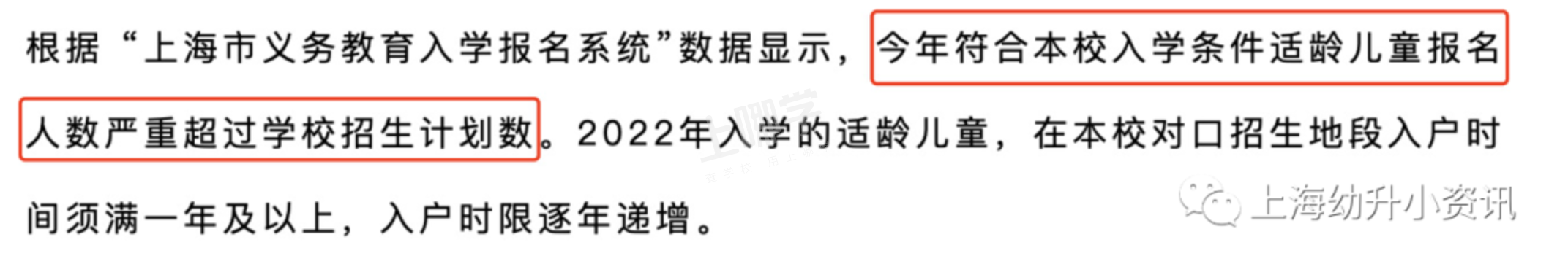 学位预警！上海57所小学发布2022超额预警，多所小学明确入户年限逐年递增！有你家门口学校吗？相关资料 20